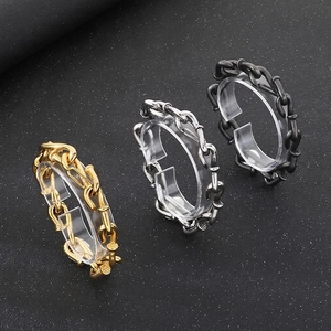 Stainless Steel Nail Link Bracelet Punk Industrial Square Rivet Hip Hop Rocker Jewelry For Men Unisex