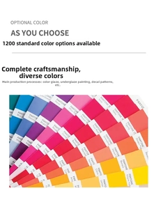 Detailed palette of 1200 ceramic glaze colors for custom office mug production