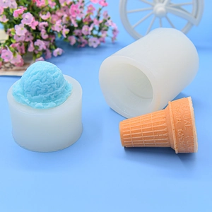 Ice cream cone silicone mold for DIY aromatherapy candles and handmade soap crafts