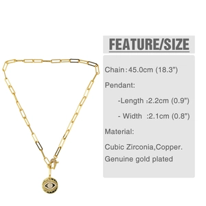 Dettaglio della collana occhio del diavolo con dimensioni: catena 45cm e pendente 2,2cm
