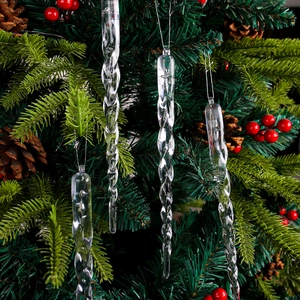 Glaçons de Noël Transparents Simulation de Glaçons en Plastique en Spirale pour Décoration de Sapin de Noël Suspendue