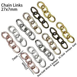 DIY four-link metal keychain extension chain in six colors for jewelry making