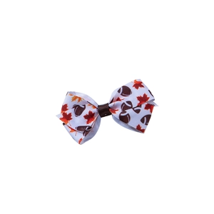 Barrette à cheveux pour enfants avec feuilles d'érable et motifs football sur ruban