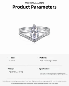Macro shot of 925 sterling silver ring set featuring marquise cut 5A cubic zirconia