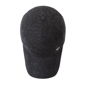 Dunkelgraue Herren Winter-Baseballkappe mit Ohrenschützern und warmem Fleece-Futter