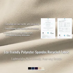 Tissu en polyester recyclé durable pour gilet de yoga avec extensibilité dans les 4 sens