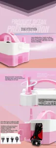 Detailed 600W dual-hole electric balloon pump with storage compartment and 85dB noise spec