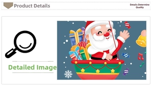 Dettagli degli adesivi natalizi per finestre con Babbo Natale e motivi di regali colorati