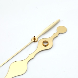 Polished gold clock hands set with mirror finish for watch repair and movement assembly