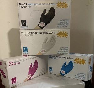 Disposable Nitrile Vinyl Blend Gloves Powder Free Latex Free Textured Multi Purpose Protective Cleaning Food Grade