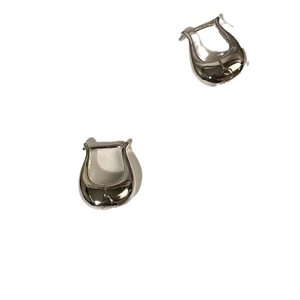 Minimalist 925 sterling silver tulip U-shaped stud earrings in a sleek silver finish