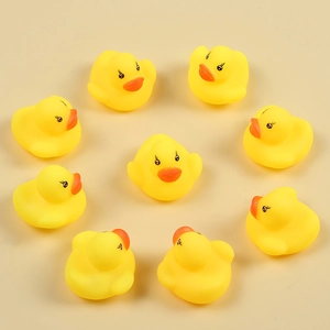 Rubber Yellow Duck Bath Toy Squeaky Floating Water Play Toy For Baby Toddler Bath Time Fun Non Toxic Vinyl Duckling