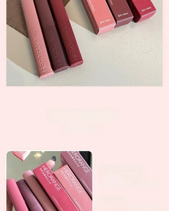 Detailed close-up of matte slim lipstick tubes with soft velvet finish and frosted casings