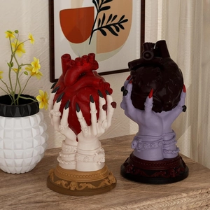 Ghost hand clutching anatomical heart silicone mold for Halloween DIY resin crafts