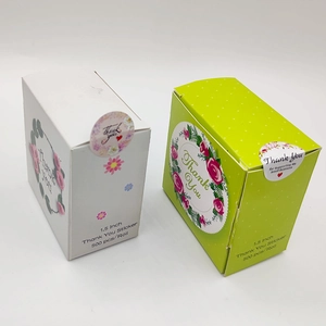 Roll of 500 1.5-inch floral Thank You adhesive stickers for business packaging and gifts
