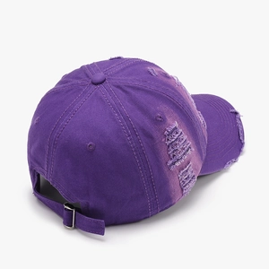 Gorra de béisbol vintage violeta desgastada de algodón ajustable para hombre mujer