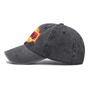 Berretto da baseball vintage in cotone lavato grigio antracite con ricamo New York