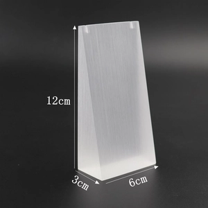 Frosted acrylic jewelry stand for necklaces showing dimensions 12cm height and 6cm width