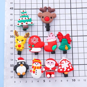Lot de barrettes de Noël pour enfants avec bonhomme de neige et renne sur fond gradué