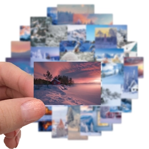 50 Winter Snow Scene Waterproof Stickers for Luggage and Laptop Decoration