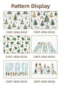 Detailed grid of Christmas floor mats featuring festive trees and holiday gift patterns