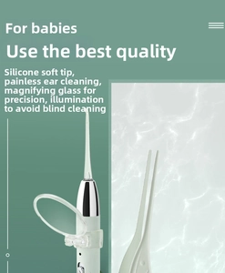 Luminous baby earwax removal tool with magnifying glass and LED light detail