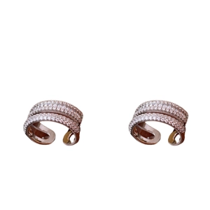 Elegant double-layered rose gold plated ring featuring shimmering cubic zirconia stones