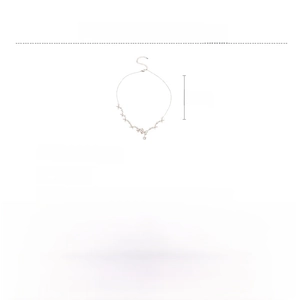 Detailed size chart for zircon butterfly necklace showing length of 39cm and 6cm extension