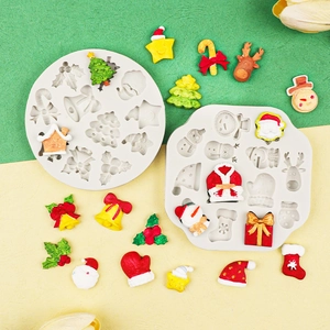 Weihnachts-Silikonformen für DIY-Backen mit Weihnachtsmann- und Rentier-Motiven