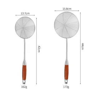 Size specifications for 304 stainless steel kitchen strainers with wooden handles