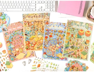 Collection d'autocollants PET royaume des contes de fées pour journal créatif et collage.