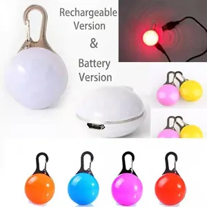 LED pet safety light pendant with USB charging and battery modes for dogs