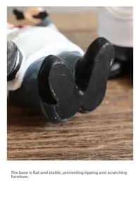 Macro view of chef figurine flat base showing stability and scratch-resistant design