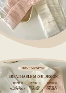 Detailed mesh knit texture of breathable cotton mid-tube socks in soft pastel colors