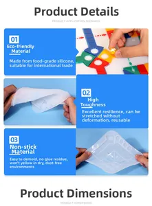 Dettaglio dello stampo in silicone traslucido per scacchiera Ludo ad alta flessibilità e texture