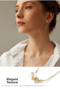 Detail view of gold S925 silver moissanite heart necklace showing fit and craftsmanship
