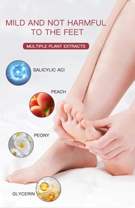 Exfoliating foot mask with peach extract, salicylic acid, and peony for smooth skin