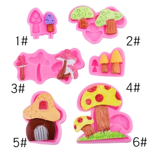 Moule En Silicone Champignon 3D Outils De Décoration De Gâteau Au Chocolat Fondant Maison De Fée DIY Accessoires