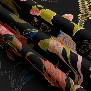 Detailed close-up showing the high-density vintage floral weave of the wall tapestry