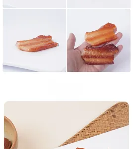 Realistic PVC pork belly food model showing detailed fat texture and 0.6-1cm thickness
