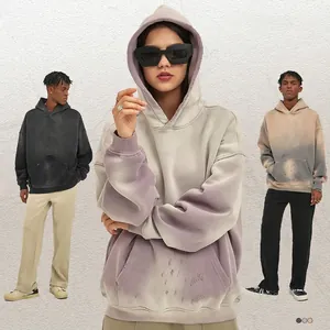 Oversized heren hoodies met vintage wassing en stijlvolle verweerde details voor heren