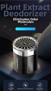 Car fragrance air freshener in silver metal finish fits perfectly in vehicle cup holders