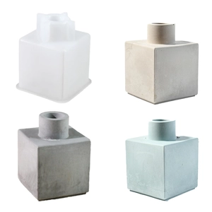 DIY modern cube silicone mold for resin or concrete flower vases and home decor