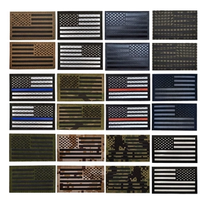 Tactical US Flag Morale Patch Infrared Reflective Hook And Loop Laser Cut Military Apparel Accessory Nylon Cloth