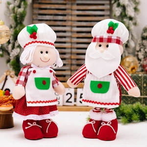 Charmante Weihnachtsmann-Kochpuppen mit Teleskopbeinen für festliche Weihnachtsdekoration