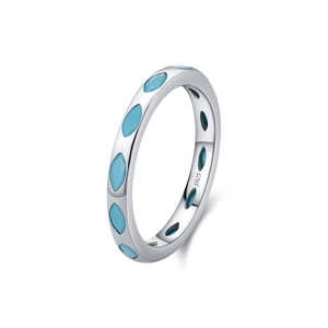 Bague vintage française en argent sterling S925 sertie d'une turquoise marquise