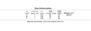 Detailed sizing chart for women's mid-length faux leather jacket in centimeters