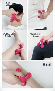 Manual mini 4-leg massager for neck, back, and shoulder pressure point relief