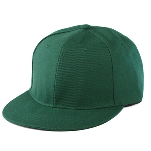 Detailansicht einer dunkelgrünen 6-Panel Snapback Cap mit flachem Schirm und Belüftungsösen