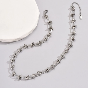 Chunky 18K gold-plated chunky link chain necklace with minimalist industrial design